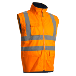 Parka KANATA 4 en 1 orange haute visibilité et marine