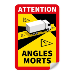PANNEAU ADHESIF 25x17CM ANGLES MORTS POUR CAMION