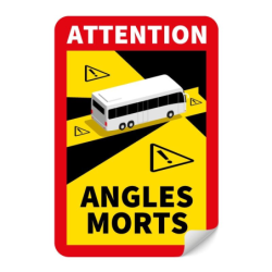 PANNEAU ADHESIF 25x17CM ANGLES MORTS POUR BUS