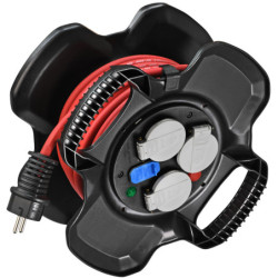 Enrouleur de câble 10 m 3x1,5 mm 3 prises + 1 USB