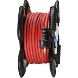 Enrouleur de câble 10 m 3x1,5 mm 3 prises + 1 USB