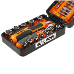 Coffret cliquet 1/4 900 C39 11 douilles 6 pans, 21 embouts et 7 accessoires