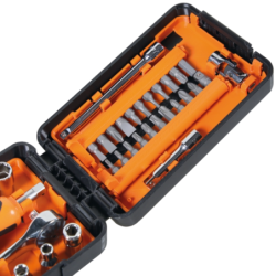 Coffret cliquet 1/4 900 C39 11 douilles 6 pans, 21 embouts et 7 accessoires