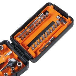 Coffret cliquet 1/4 900 C39 11 douilles 6 pans, 21 embouts et 7 accessoires