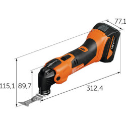 Machine oscillante MULTIMASTER 18V AMM500 PLUS SET avec sac, batterie et chargeur
