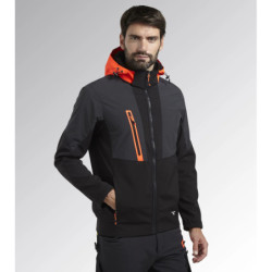 Veste Softshell HYBRID noire et orange