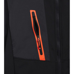 Veste Softshell HYBRID noire et orange