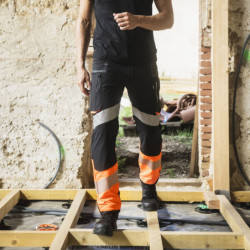 Pantalon haute visibilité HEMERA noir et orange fluo