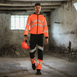 Pantalon haute visibilité HEMERA noir et orange fluo