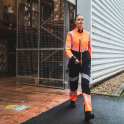 Pantalon haute visibilité HEMERA noir et orange fluo