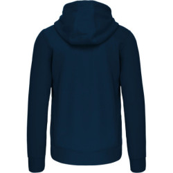 Sweat-shirt zippé à capuche bleu marine