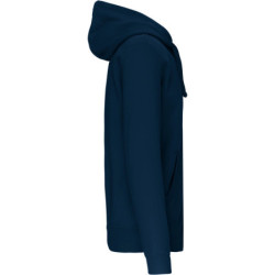 Sweat-shirt zippé à capuche bleu marine