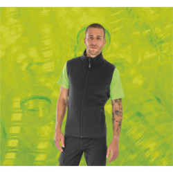 Veste polaire zippé sans manche noir