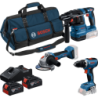 Combo Kit BOSCH GSR18V65 + GBH 18V-22 + GWS18-8 + 2 GBA 4.0Ah en sac