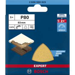 Feuilles abrasives C470 EXPERT 93x93mm grain 60 blister de 5
