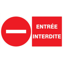 Panneau PVC rectangulaire 30 x 20 cm « Entrée interdite »