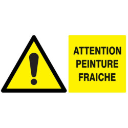 Panneau PVC rectangulaire 30 x 20 cm « Attention peinture fraîche »