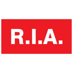 Panneau PVC rectangulaire 33 x 20 cm « RIA - Robinet d'Incendie Armé »