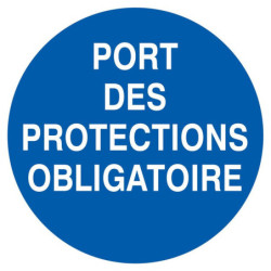 Panneau PVC disque 30 cm « Port des équipements de protection obligatoire »