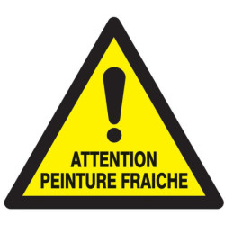 Panneau PVC triangulaire 30 cm « Attention peinture fraîche »