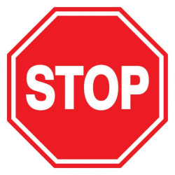 Panneau PVC disque 30 cm « Stop »