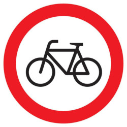 Panneau PVC disque 30 cm « Interdit aux vélos »