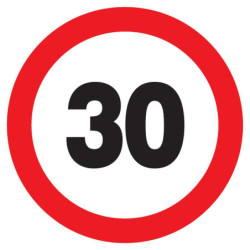 Panneau PVC disque 30 cm « Vitesse limitée à 30 km/h »