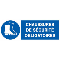 Panneau PVC rectangulaire 30 x 20 cm « Chaussures de sécurité obligatoire »