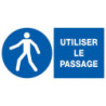Panneau PVC rectangulaire 33 x 20 cm « Passage piéton obligatoire »