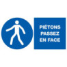 Panneau PVC rectangulaire 33 x 20 cm « Piétons passez en face »