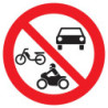 Panneau PVC disque 30 cm « Interdit aux véhicules motorisés »