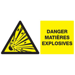 Panneau PVC rectangulaire 33 x 20 cm « Danger matière explosive »