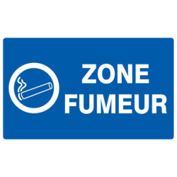 Panneau PVC rectangulaire 33 x 20 cm « Zone fumeur »