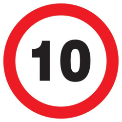 Panneau PVC disque 30 cm « Vitesse limitée à 10 km/h »
