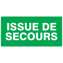 Panneau PVC rectangulaire 33 x 20 cm « Issue de secours »