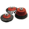 Lot de 3 brosses coniques acier diamètre 100mm M14