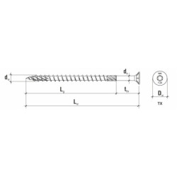 VIS BOIS TORX CHARP 6X50MM BTE DE 200