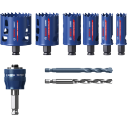Coffret Bosch 6 trépans EXPERT Carbure métal et matériaux dents fines 22 à 68mm