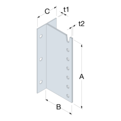 Étrier ame intérieure BTC hauteur 280mm EP 3mm
