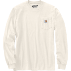 Tee-shirt manches longues avec poche poitrine et logo MOUNTAIN blanc