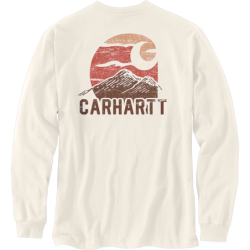Tee-shirt manches longues avec poche poitrine et logo MOUNTAIN blanc