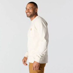 Tee-shirt manches longues avec poche poitrine et logo MOUNTAIN blanc