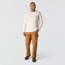 Tee-shirt manches longues avec poche poitrine et logo MOUNTAIN blanc