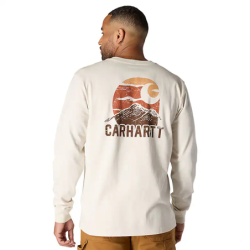 Tee-shirt manches longues avec poche poitrine et logo MOUNTAIN blanc