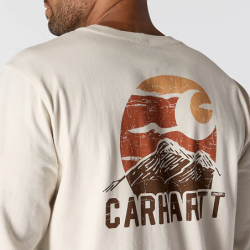Tee-shirt manches longues avec poche poitrine et logo MOUNTAIN blanc