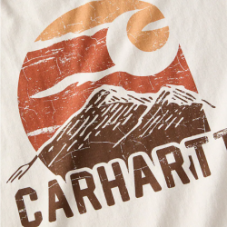 Tee-shirt manches longues avec poche poitrine et logo MOUNTAIN blanc