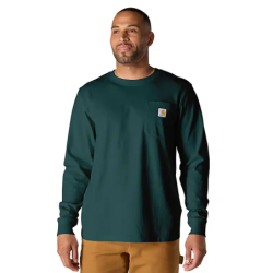 Tee-shirt manches longues avec poche poitrine et logo MOUNTAIN bleu
