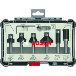 Kit de fraises à araser et de bordage PRO emmanchement 8mm 6 pièces
