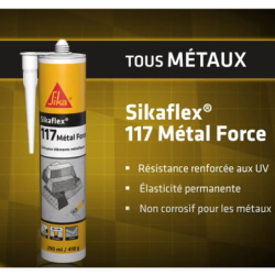 Mastic-colle hybride mono-composant renforcé SIKAFLEX 117 métal force en cartouche